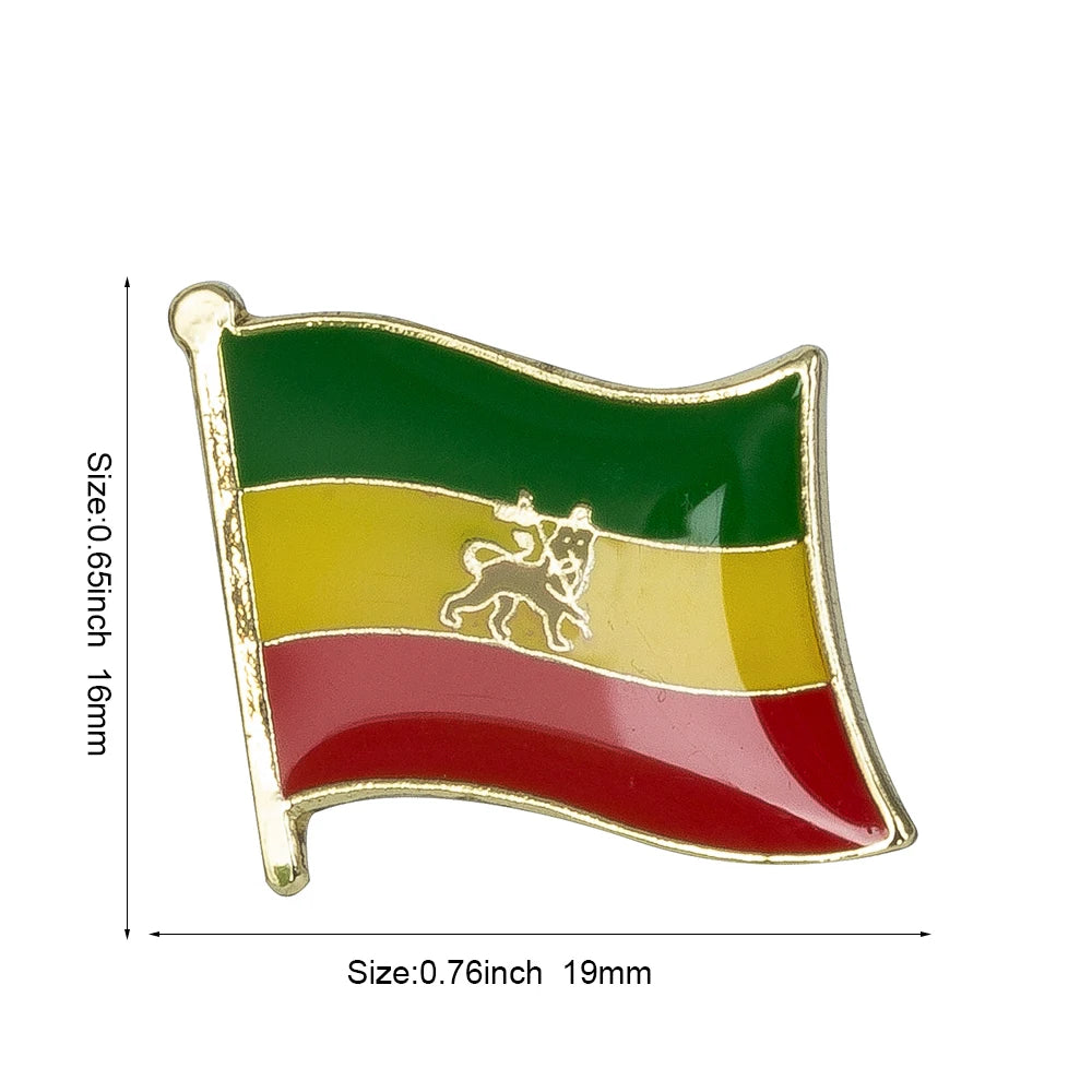 Ethiopia Flag Badge Brooch Natinal Lapel Pins Flag Lapel Pins Country Flag Badge