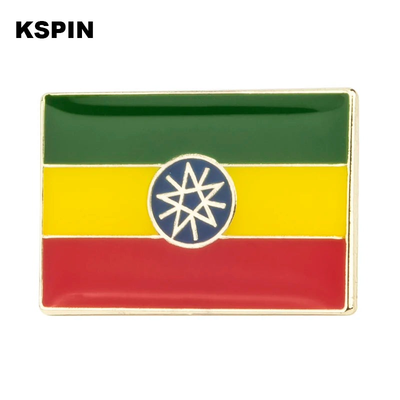 Ethiopia Flag Badge Brooch Natinal Lapel Pins Flag Lapel Pins Country Flag Badge