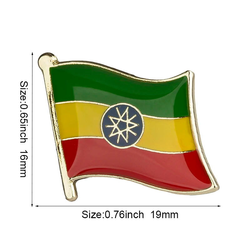 Ethiopia Flag Badge Brooch Natinal Lapel Pins Flag Lapel Pins Country Flag Badge