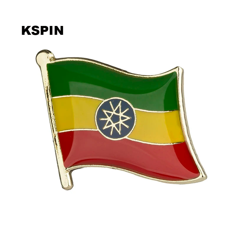 Ethiopia Flag Badge Brooch Natinal Lapel Pins Flag Lapel Pins Country Flag Badge