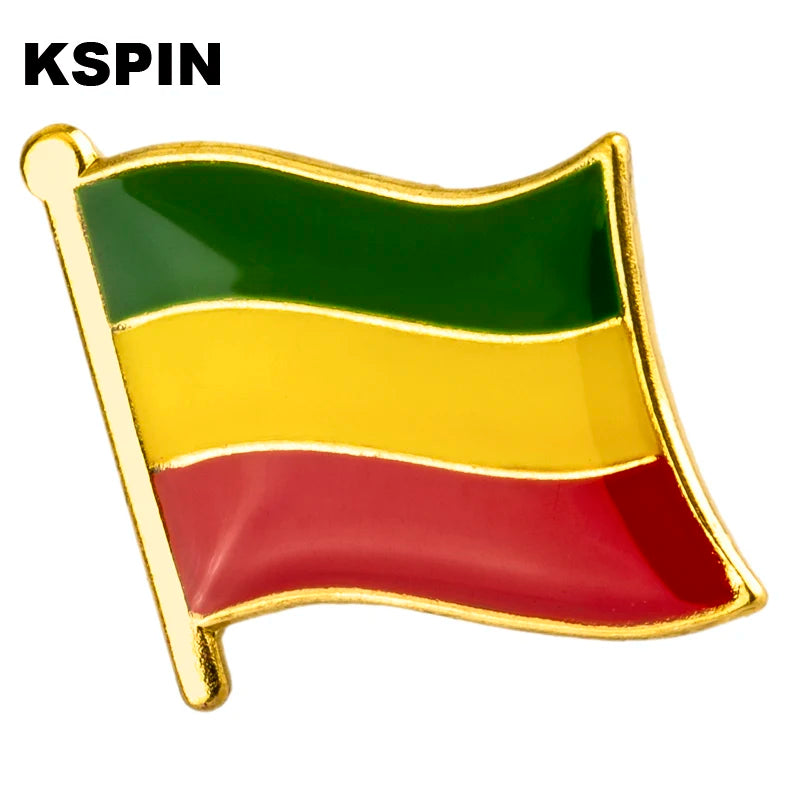 Ethiopia Flag Badge Brooch Natinal Lapel Pins Flag Lapel Pins Country Flag Badge