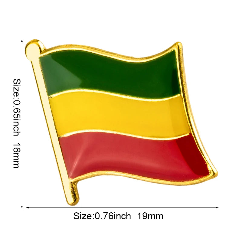 Ethiopia Flag Badge Brooch Natinal Lapel Pins Flag Lapel Pins Country Flag Badge
