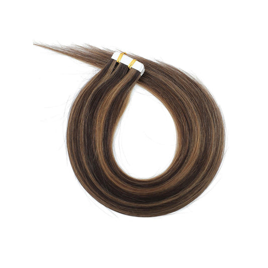 20pcs Luxurious Seamless Tape-In Hair Extensions - 100% Remy Human Hair, Super Silky & Long Straight - Durable Skin Weft for a Natural Look - Effortless Install, Transform Your Style
